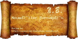 Neumüller Barnabás névjegykártya
